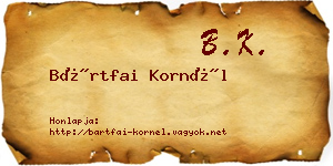 Bártfai Kornél névjegykártya