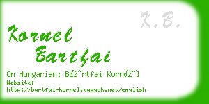 kornel bartfai business card